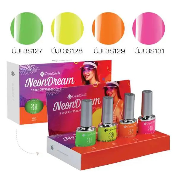 Neon Dream 3 Step Crystalac Collection 4 x 4 ml