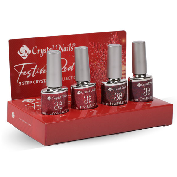 Festive Red 3 STEP CrystaLac set (4x4ml)