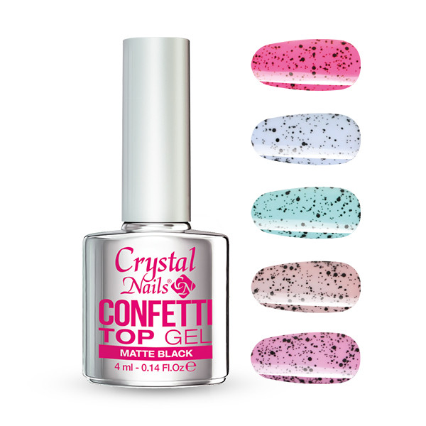 CN Confetti Top Gel - Matte Black 4ml